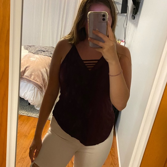 maroon american eagle tank top - Picture 4 of 5